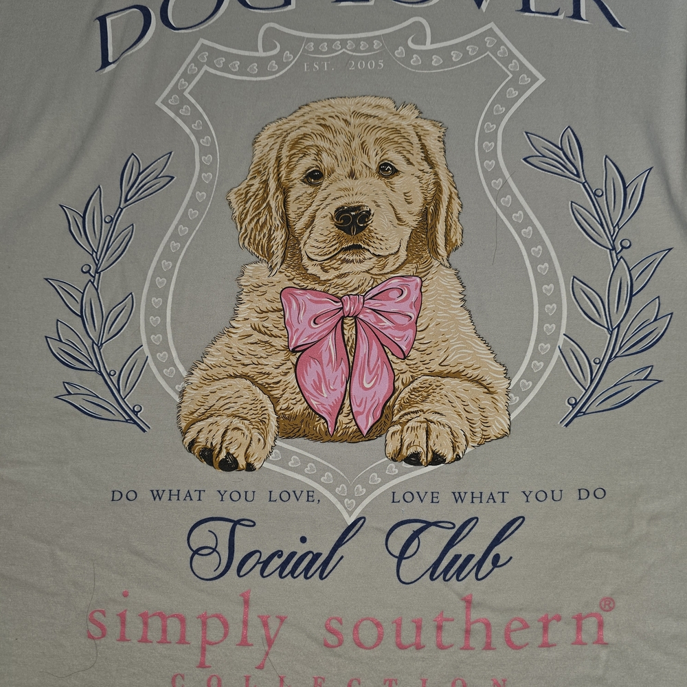 Simply Southern Dog Lover Tee - Pink and Gray